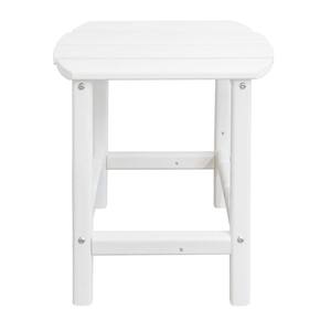 18 in. Outdoor Resin Patio HDPE Side Table White