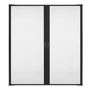 72 in. x 78 in. LuminAire Black Double Universal Aluminum Gliding Retractable Screen Door Fits 68 to 72 in. Opening