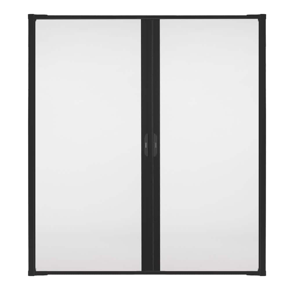 72 in. x 80 in. LuminAire Black Double Universal Aluminum Gliding Retractab