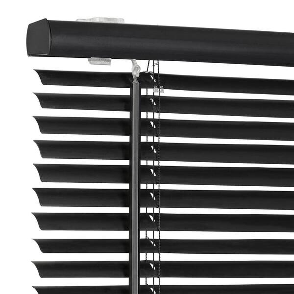 Achim Gii Morningstar Black Cordless Light Filtering Vinyl Mini Blind With 1 In Slats 32 W X 72 L Msg2327bk6 The Home Depot Achim Gii Morningstar Black Cordless