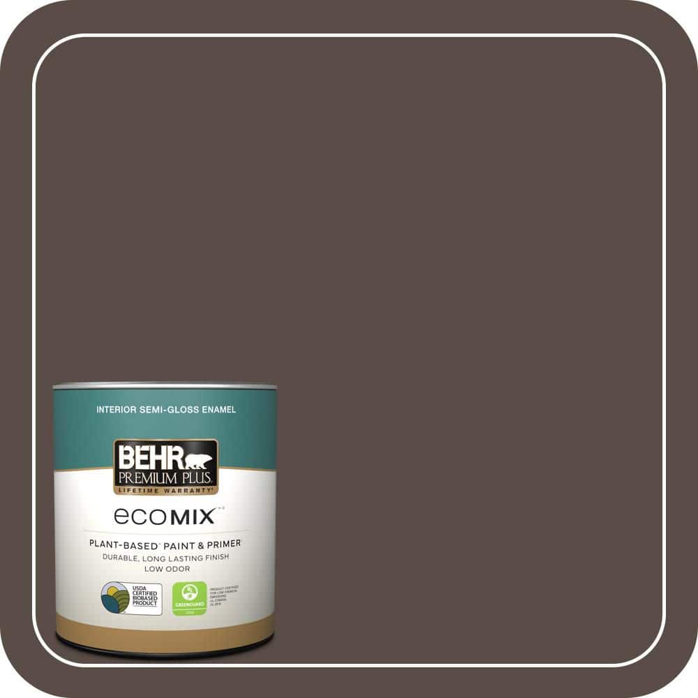 1 qt. #PPU5-19 Dark Truffle Semi-Gloss Enamel EcoMix Plant-Based Interior Paint & Primer price history on PriceWatchPro