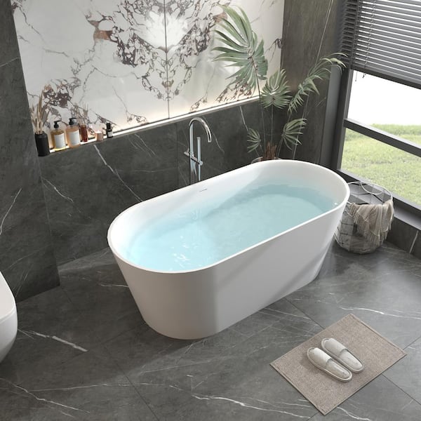 Xspracer Foyil 63 in. Stone Resin Flatbottom Solid Surface