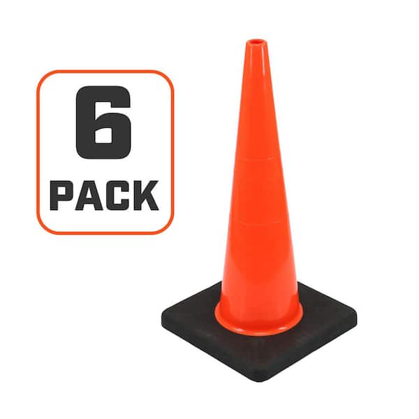 28 in. Orange PVC Injection Molded Safety Cone (6-Pack)