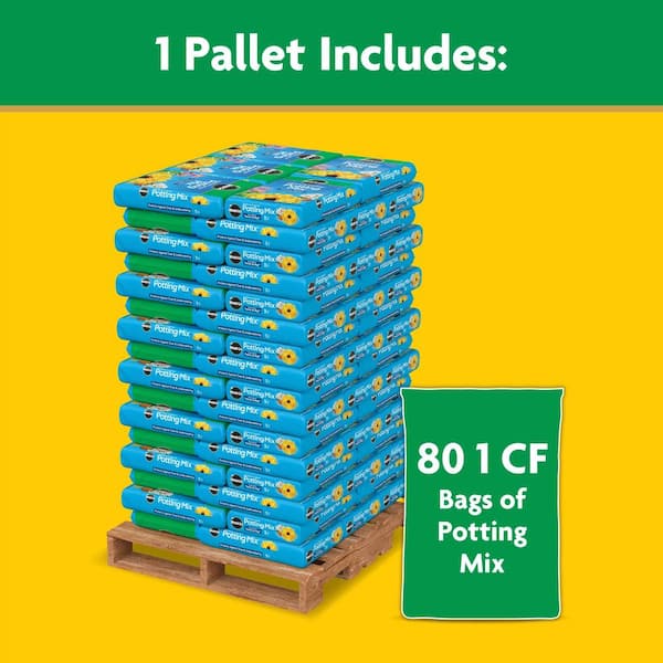 Moisture Control Potting Mix Pallet, 80 cu. ft., For Indoor and Outdoor Container Plants (Pallet of 80 1 cu. ft. Bags)