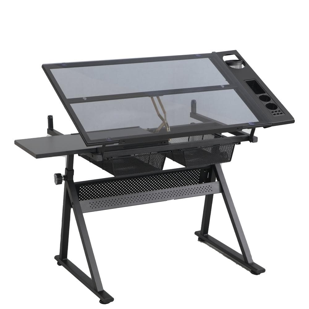 Drafting Table with Adjustable Tabletop, Black - AliExpress