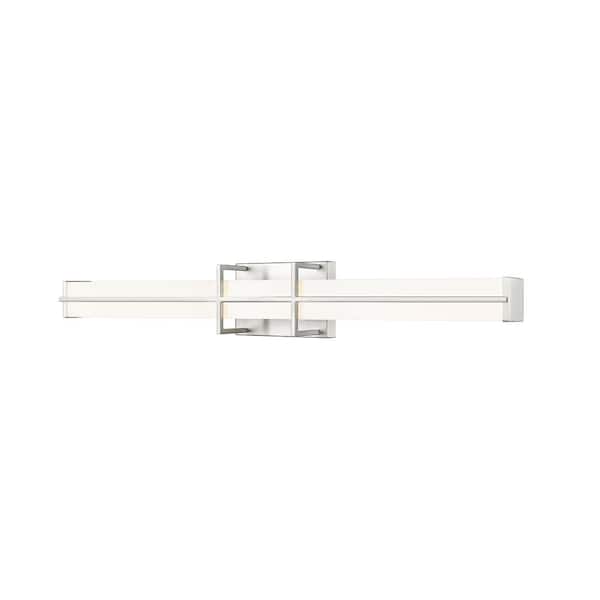 Unbranded Harrison 32 in. Brushed Nickel Integrated LED Vanity Light with Frosted Plastic Shade