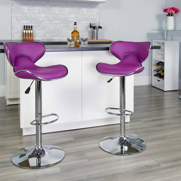 Carnegy Avenue 32.5 in. Purple Bar stool (Set of 2) CGA-DS-18718