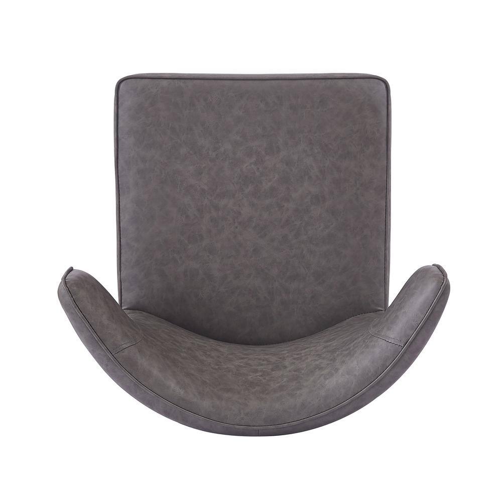 Gray Faux Leather and Iron Frame Counter Stool with Footrest