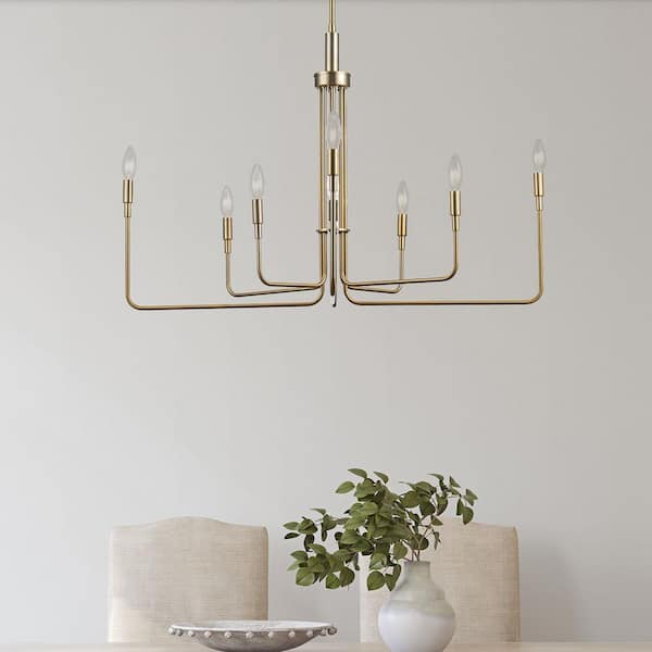 Charlotte 8-Light Antique Gold Candle Chandelier Light Fixture