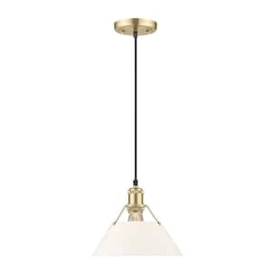 Orwell 100-Watt 1-Light Brushed Champagne Bronze and Opal Glass Pendant Light