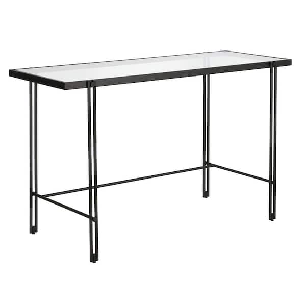 MEYER&CROSS Inez 48 in. Blackened Bronze Writing Desk with Glass Top