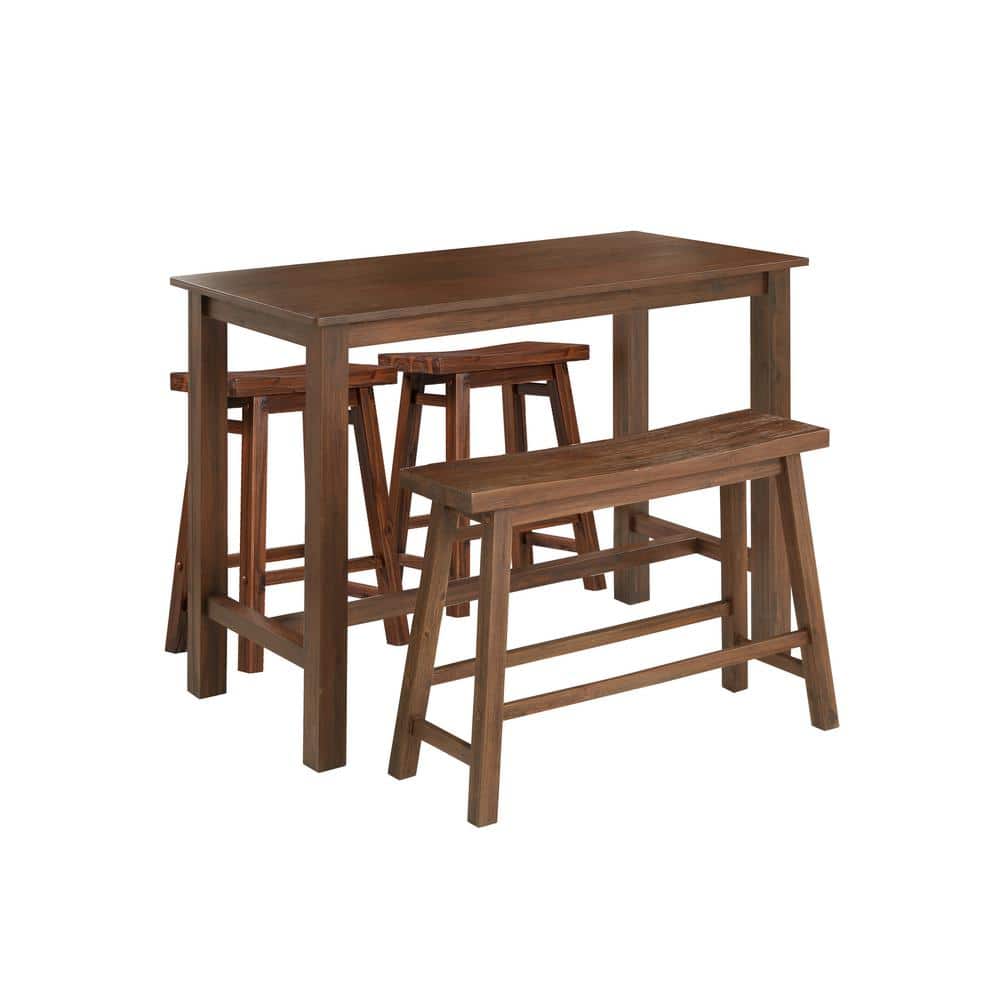 Sonoma 4-Piece Chestnut Wire-Brush Pub Set