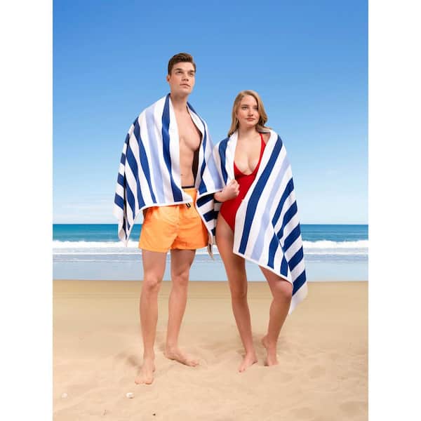 4-Pack: 30 x 60 Ultra-Soft 100% Cotton Striped Pool Cabana Hotel