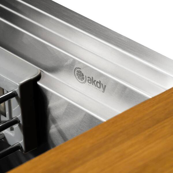 AKDY Handmade 30-in x 20-in Stainless Steel Single Bowl Tall (8-in or Larger) Undermount Apron Front/Farmhouse Residential Workstation Kitchen Sink All-in-One Kit AKDY Handmade 30-in x 20-in Stainless Steel Single Bowl Tall (8-in or Larger) Undermount Apron Front/Farmhouse Residential Workstation Kitchen Sink All-in-One Kit