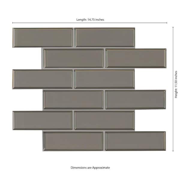 MSI Ice Bevel Subway 11.73 in. x 11.73 in. x 8 mm Textured Glass Mesh-Mounted Mosaic Tile (9.6 sq. ft. /case) MSI Ice Bevel Subway 11.73 in. x 11.73 in. x 8 mm Textured Glass Mesh-Mounted Mosaic Tile (9.6 sq. ft. /case)