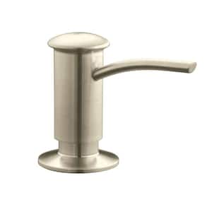 Countertop-Mount Brass and Plastic Soap and Lotion Dispenser in Vibrant Brushed Nickel