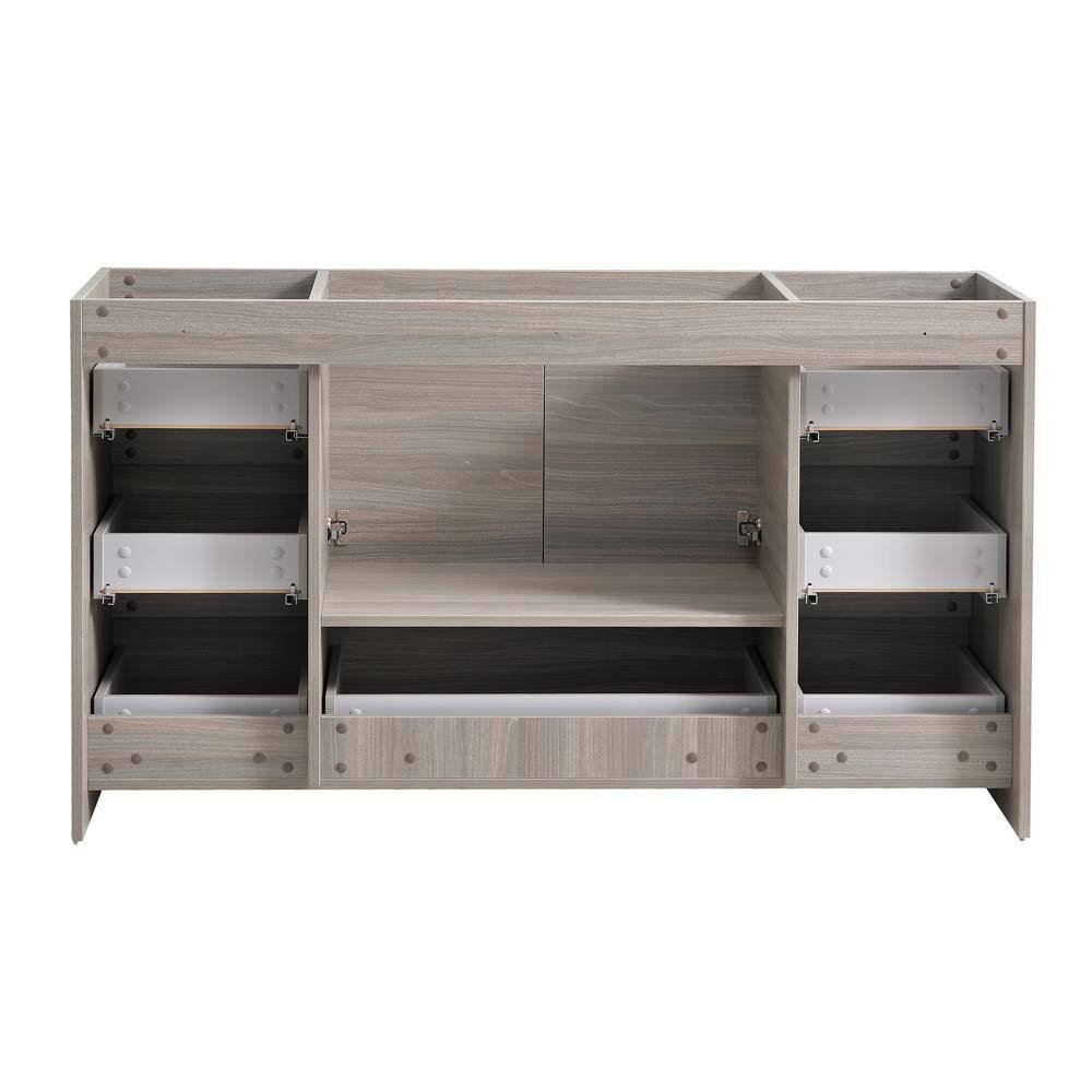 Lazzaro 60" Gray Solid Wood Freestanding Bathroom Vanity Cabinet