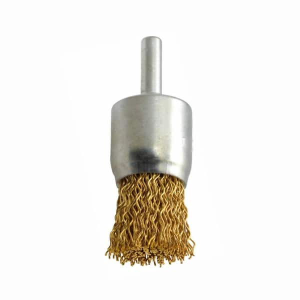 Robtec 1 in. x 1/4 in. Shank Brass Wire End Brush 100EBCS20 - The