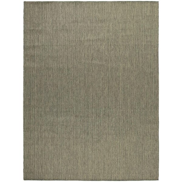 Nourison Horizon Indoor/Outdoor Green 8 ft. x 10 ft. Geometric Contemporary Area Rug