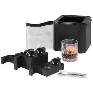 Ice Ball Maker Crystal Clear Ice Ball Maker 2.36 in. Ice Sphere with Storage Bag Ice Clamp Round Clear Ice Cube Black