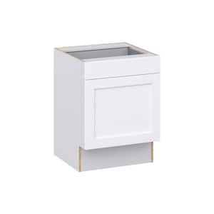 Mancos Bright White Shaker Assembled Accessible ADA Base Cabinet with 1 Drawer (24 in. W x 32.5 in. H x 23.75 in. D)