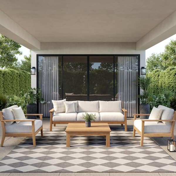 Positano Charcoal 8 ft. x 8 ft. Diamond Contemporary Square Area Rug