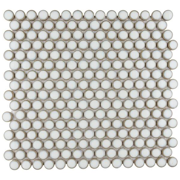 Red Buttons Porcelain Penny Round Tile