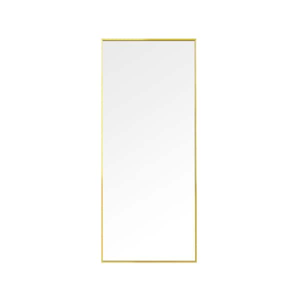 Unbranded 16 in. W x 59 in. H Modern Rectangular Gold Metal Framed Full Length Mirror