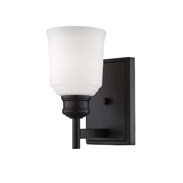 5 in. 1-Light Matte Black Sconce