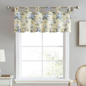 Cassidy Cotton Floral Valance in Yellow and Blue