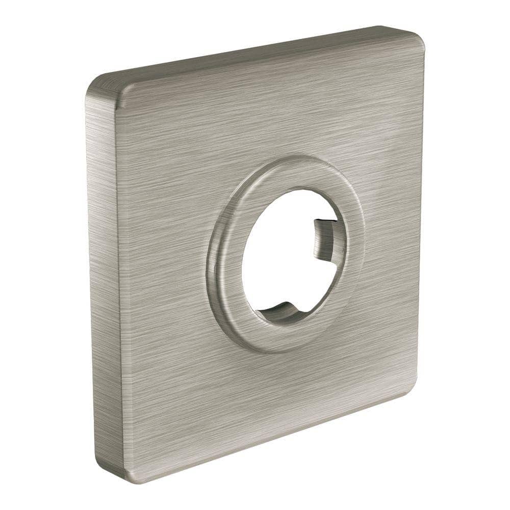 Modern Brushed Nickel Square Shower Arm Flange