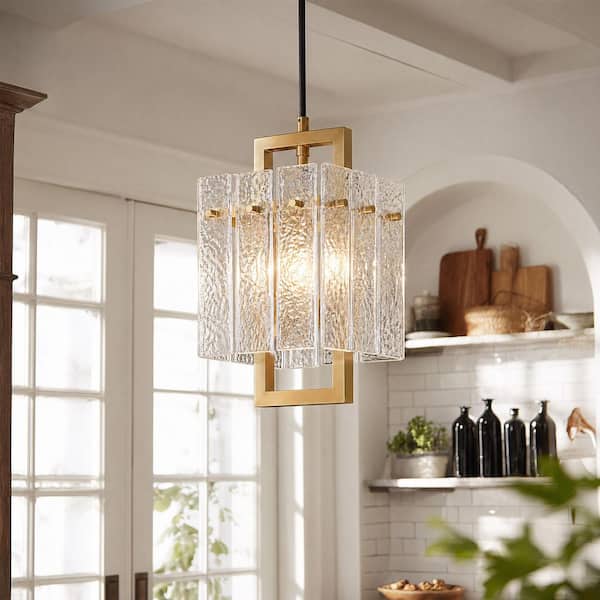 Ecogleam 40-Watt 1 Light Gold Modern Mini Pendant Light with