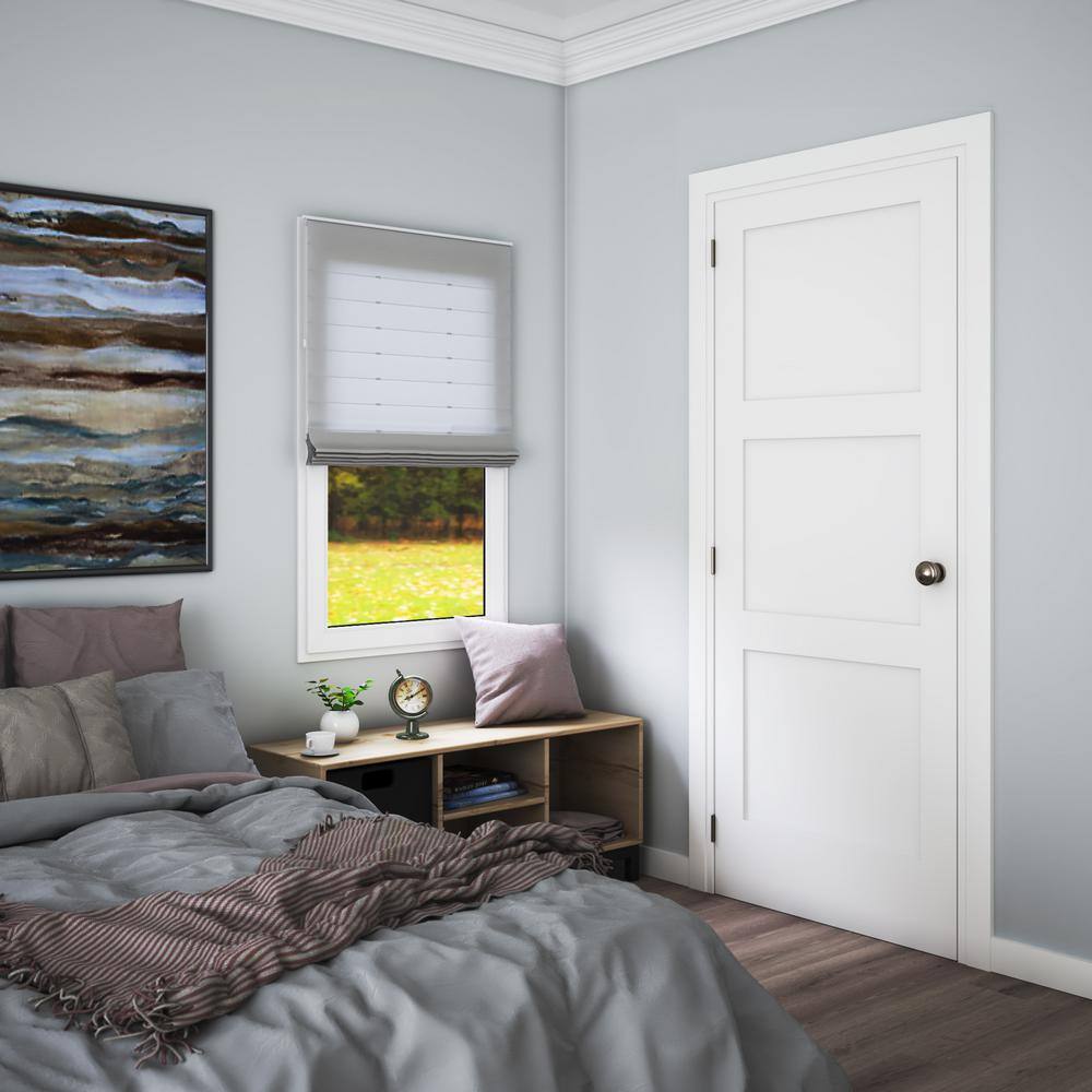 White 36" x 80" 3-Panel Smooth Primed Pine Wood Door