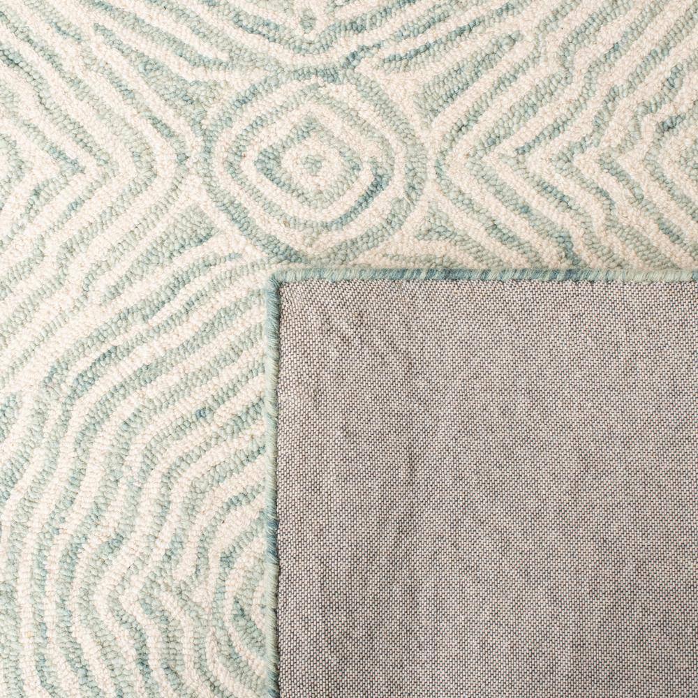 Handmade Blue and White Wool Tufted Rectangular Area Rug, 9' x 12'