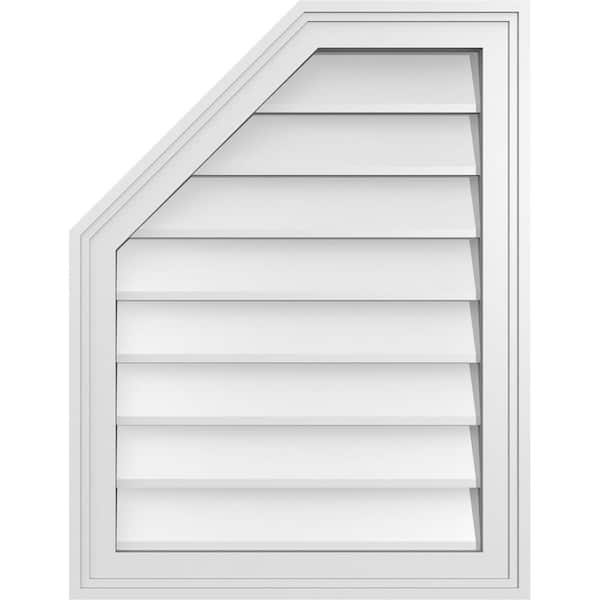 Ekena Millwork 20 in. x 26 in. Octagonal Surface Mount PVC Gable Vent: Decorative with Brickmould Frame