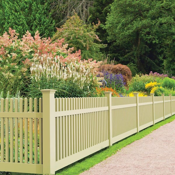 Yukon Straight 4 ft. H x 8 ft. W Sand Vinyl Fence Panel (Unassembled)