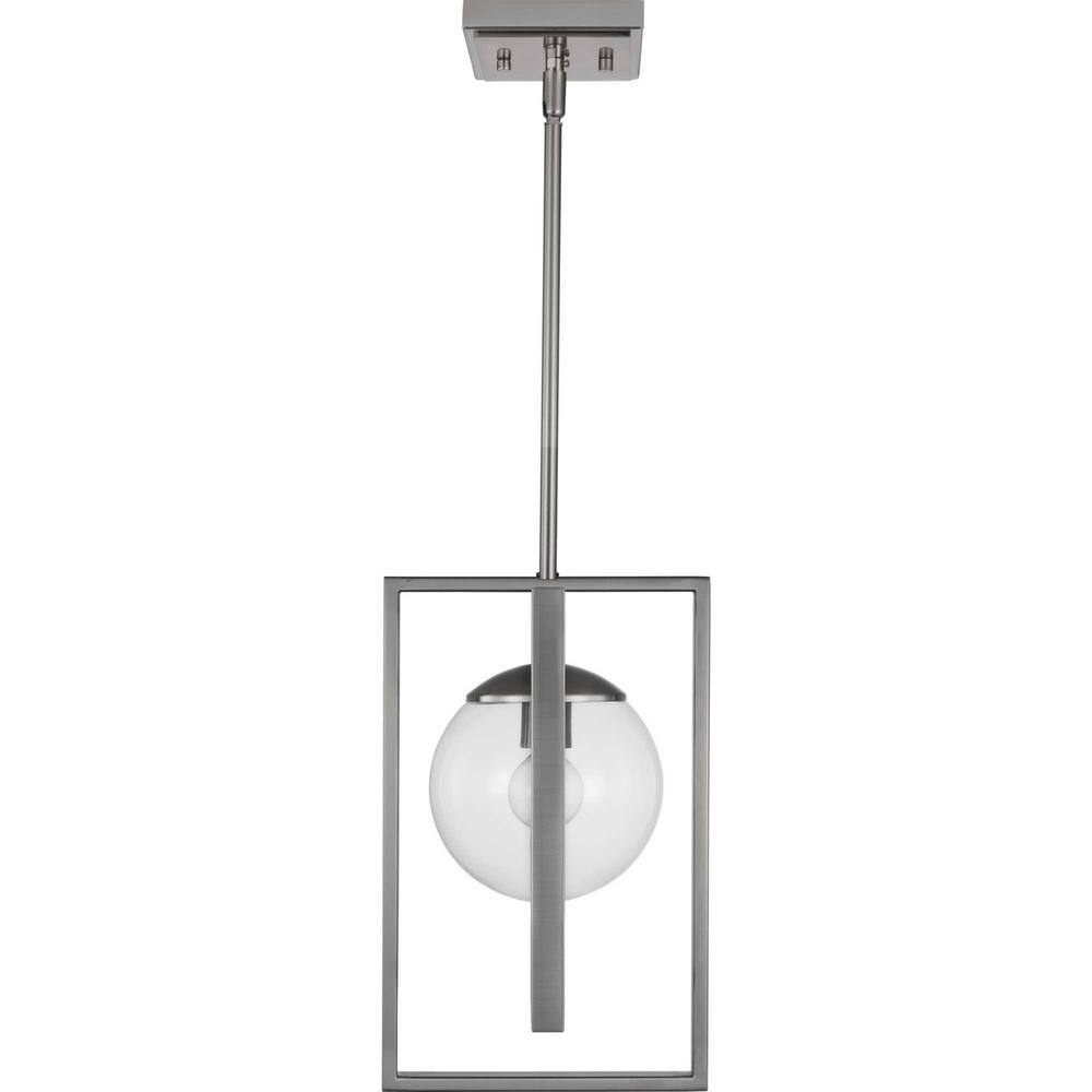 Atwell 8'' Brushed Nickel Luxe Globe Pendant with Clear Glass Shade
