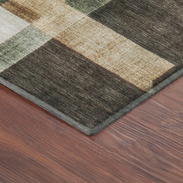 Mayfield Premium Machine Washable Abstract AMF2365 Fern 2 ft. x 3 ft. Accent Rug