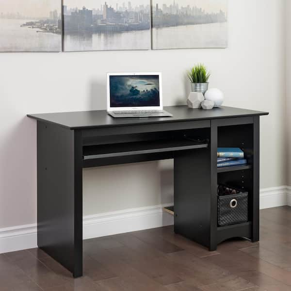 prepac black computer desk