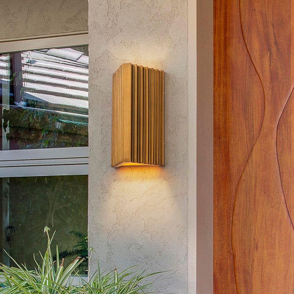 Barry 2-Light Gold LED Outdoor Wall Sconce price history on PriceWatchPro