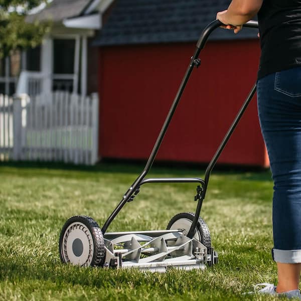 50.8cm/20in Manual Reel Mower Adjustable 5-Blade Push Lawn Walk