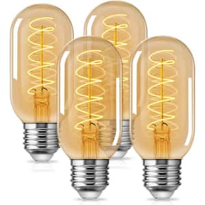 60-Watt Equivalent Vintage LED Edison Bulbs, 4W Antique LED Filament Bulb, T45 2700K Warm White,Non Dimmable (4-Pack)