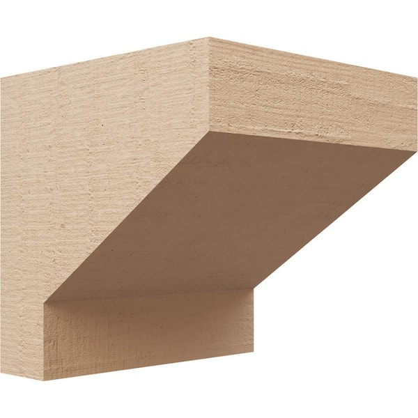 Ekena Millwork 8-in. x 8-in. x 8-in. Series 1 Wide Clemmons Rough Cedar Woodgrain Timberthane Polyurethane Corbel, Primed Tan
