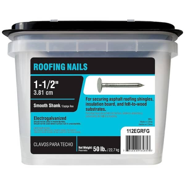 Grip-Rite #11 x 1-1/2 in. Electro-Galvanized Steel Roofing Nails (50 lb.-Pack)