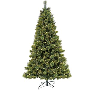 7 ft. Pre-Lit Maine Pine Artificial Christmas Tree with LED Lights