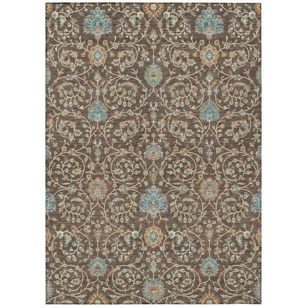 Chantille Machine Washable Indoor/Outdoor Abstract ACN2758 Coffee 5 ft. x 7 ft. 6 in. Area Rug