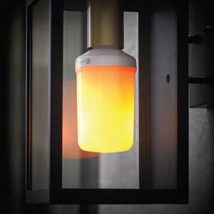 3-Watt Equivalent T60 Cylinder Flame Design LED Light Bulb Amber (1-Pack)
