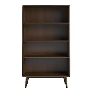 Brittany 54.75 in. Walnut 4-Shelf Standard Bookcase