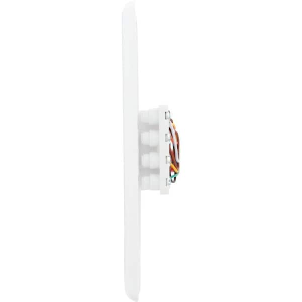 Zenith Flush Mount Ethernet/Coaxial Cable Wall Jack, White VW6ERG6W - The  Home Depot