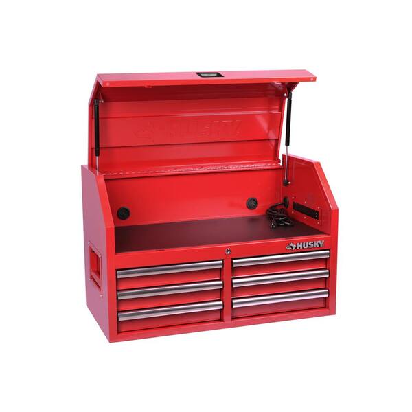 Husky 36 in. 6-Drawer Red Top Tool Chest-H36CH6R - The Home Depot